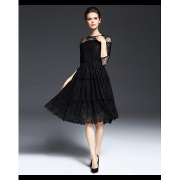 Elegante süße Prinzessin Black Lace Dress für Damen